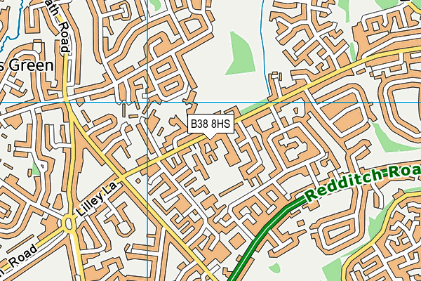 B38 8HS map - OS VectorMap District (Ordnance Survey)