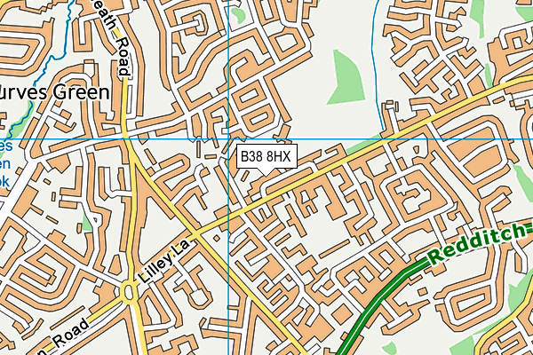 B38 8HX map - OS VectorMap District (Ordnance Survey)