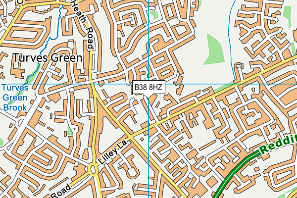 B38 8HZ map - OS VectorMap District (Ordnance Survey)