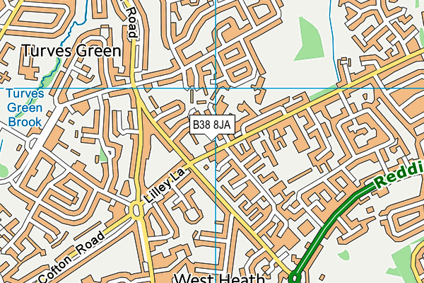 B38 8JA map - OS VectorMap District (Ordnance Survey)
