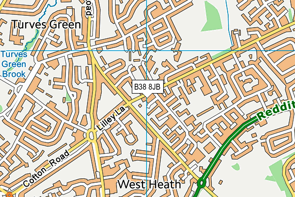 B38 8JB map - OS VectorMap District (Ordnance Survey)