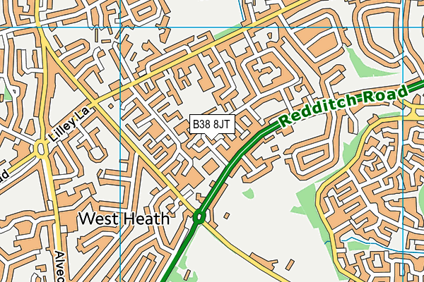 B38 8JT map - OS VectorMap District (Ordnance Survey)