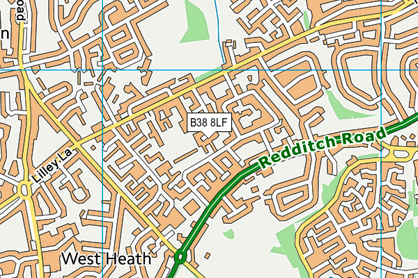 B38 8LF map - OS VectorMap District (Ordnance Survey)