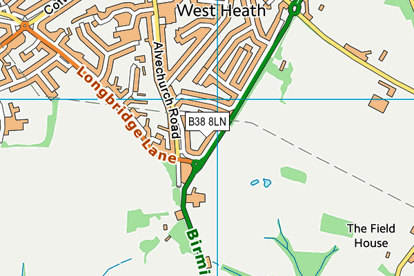 B38 8LN map - OS VectorMap District (Ordnance Survey)