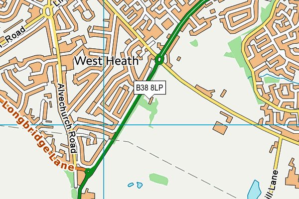 B38 8LP map - OS VectorMap District (Ordnance Survey)