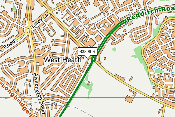 B38 8LR map - OS VectorMap District (Ordnance Survey)