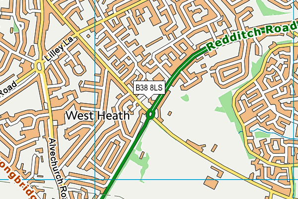 B38 8LS map - OS VectorMap District (Ordnance Survey)