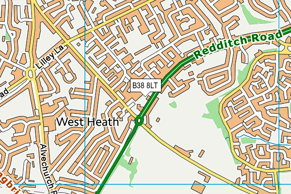 B38 8LT map - OS VectorMap District (Ordnance Survey)
