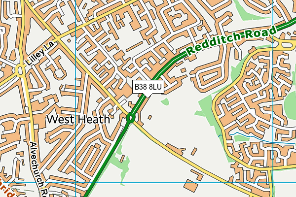 B38 8LU map - OS VectorMap District (Ordnance Survey)