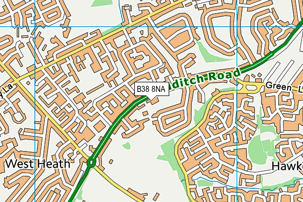 B38 8NA map - OS VectorMap District (Ordnance Survey)