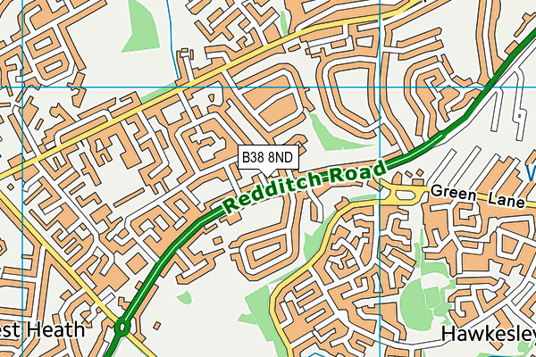B38 8ND map - OS VectorMap District (Ordnance Survey)