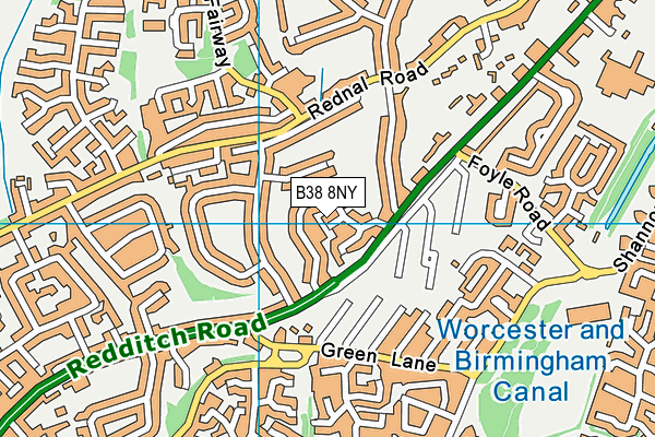 B38 8NY map - OS VectorMap District (Ordnance Survey)