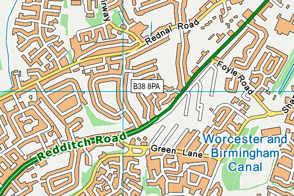 B38 8PA map - OS VectorMap District (Ordnance Survey)