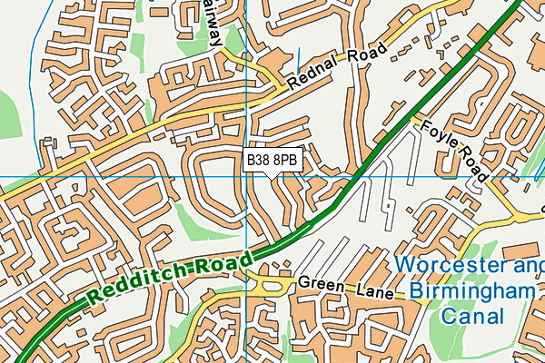 B38 8PB map - OS VectorMap District (Ordnance Survey)