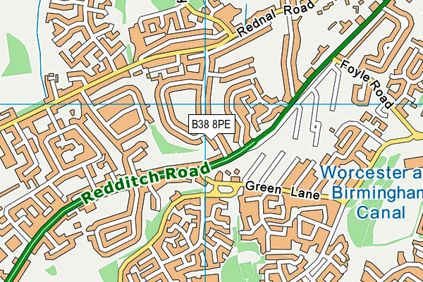 B38 8PE map - OS VectorMap District (Ordnance Survey)