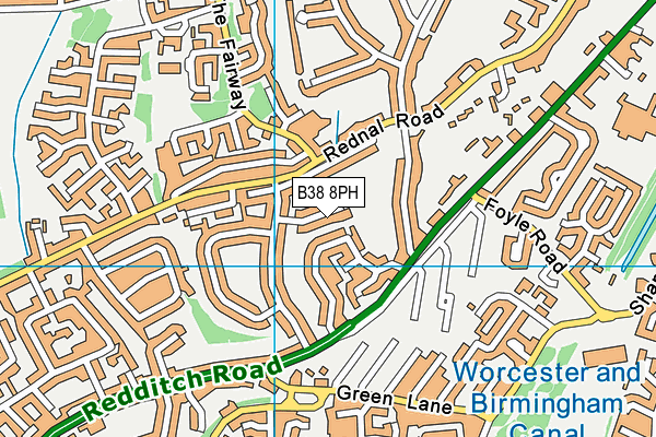 B38 8PH map - OS VectorMap District (Ordnance Survey)