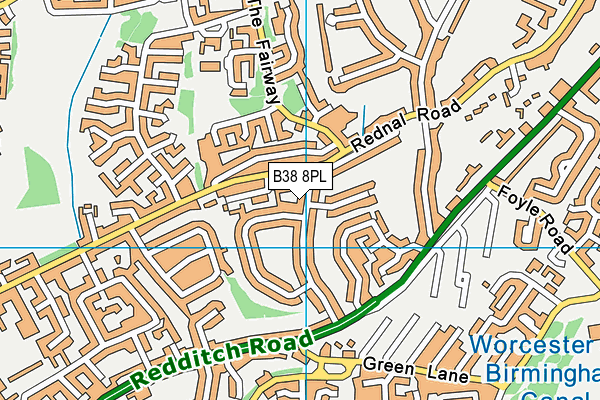 B38 8PL map - OS VectorMap District (Ordnance Survey)