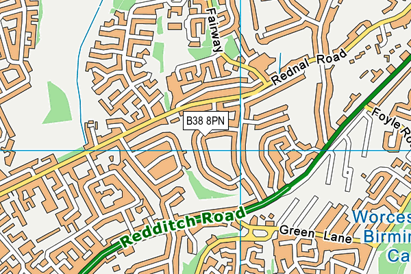 B38 8PN map - OS VectorMap District (Ordnance Survey)