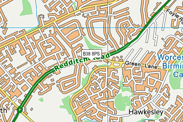 B38 8PS map - OS VectorMap District (Ordnance Survey)