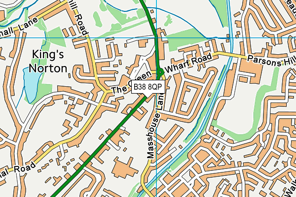 B38 8QP map - OS VectorMap District (Ordnance Survey)