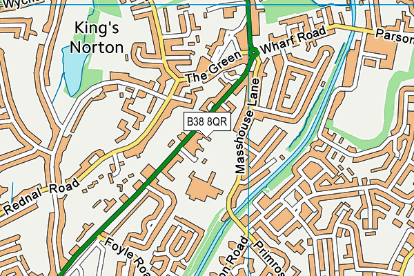 B38 8QR map - OS VectorMap District (Ordnance Survey)