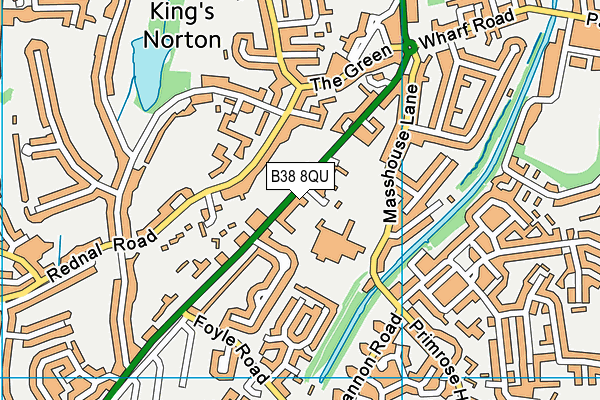 B38 8QU map - OS VectorMap District (Ordnance Survey)