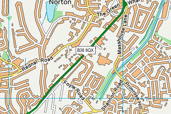 B38 8QX map - OS VectorMap District (Ordnance Survey)