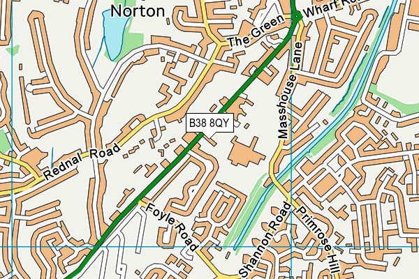 B38 8QY map - OS VectorMap District (Ordnance Survey)