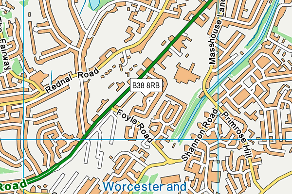 B38 8RB map - OS VectorMap District (Ordnance Survey)