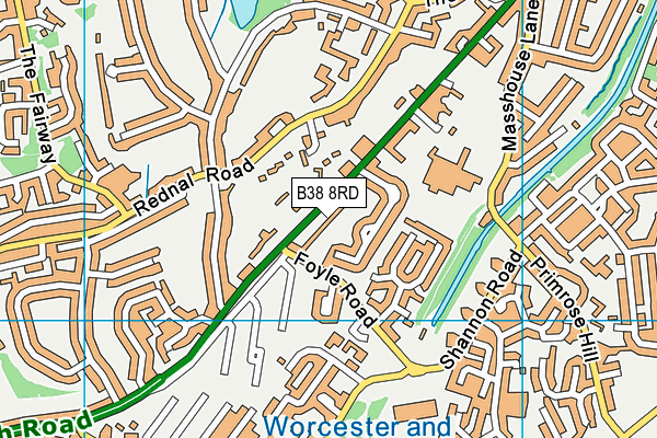 B38 8RD map - OS VectorMap District (Ordnance Survey)