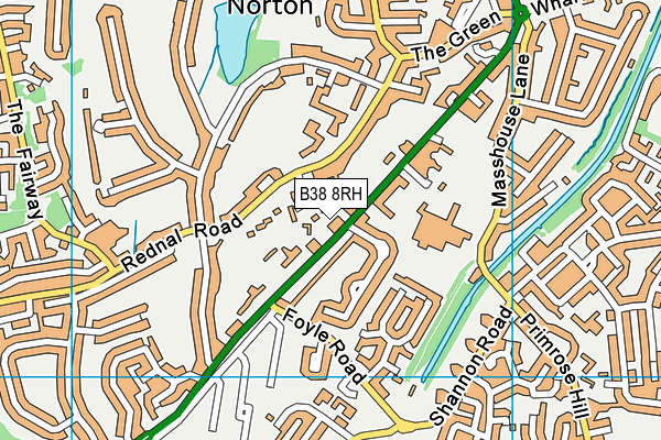 B38 8RH map - OS VectorMap District (Ordnance Survey)