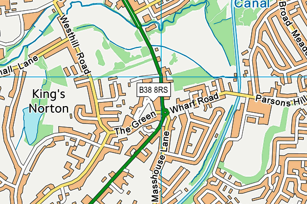 B38 8RS map - OS VectorMap District (Ordnance Survey)