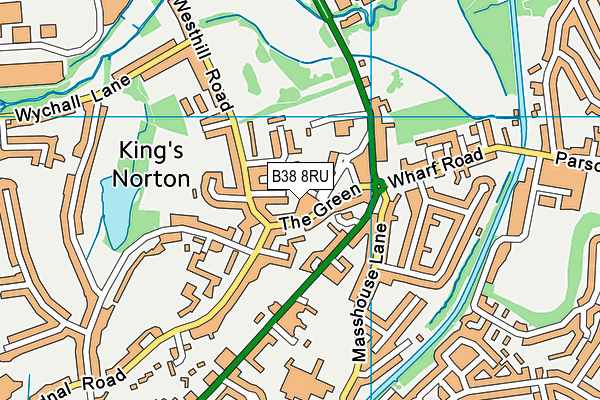 B38 8RU map - OS VectorMap District (Ordnance Survey)