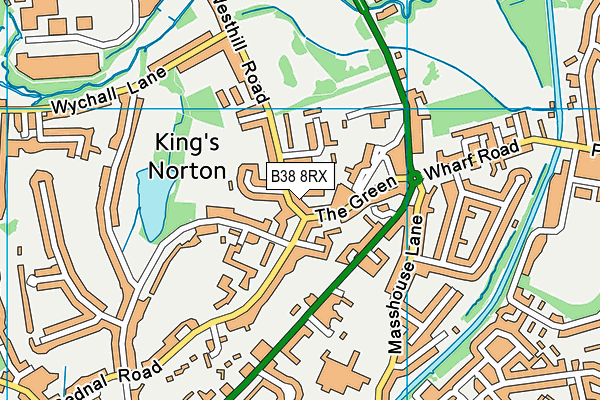 B38 8RX map - OS VectorMap District (Ordnance Survey)