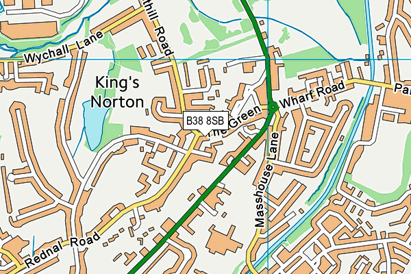 B38 8SB map - OS VectorMap District (Ordnance Survey)