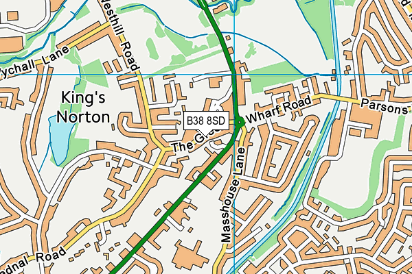 B38 8SD map - OS VectorMap District (Ordnance Survey)