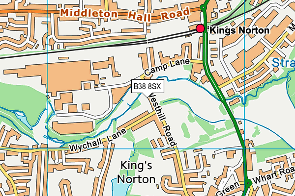 B38 8SX map - OS VectorMap District (Ordnance Survey)