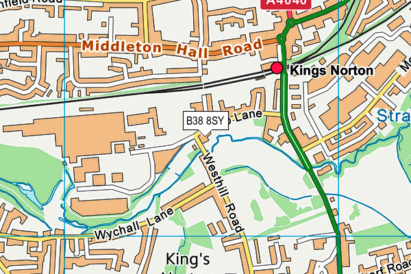 Kings Norton Nursery School map (B38 8SY) - OS VectorMap District (Ordnance Survey)
