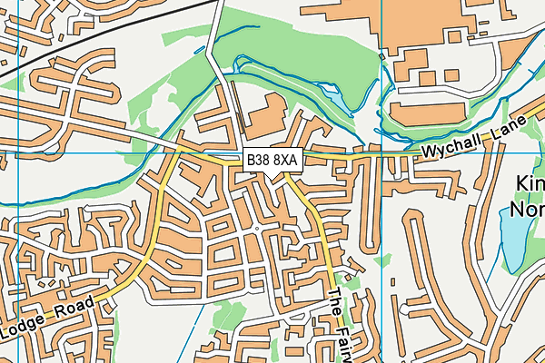 B38 8XA map - OS VectorMap District (Ordnance Survey)