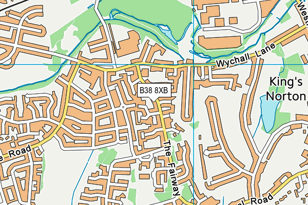 B38 8XB map - OS VectorMap District (Ordnance Survey)