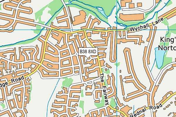 B38 8XD map - OS VectorMap District (Ordnance Survey)