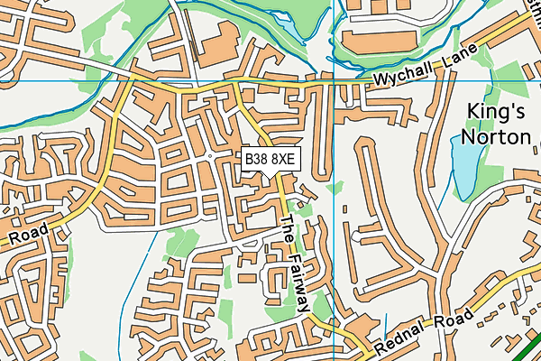 B38 8XE map - OS VectorMap District (Ordnance Survey)