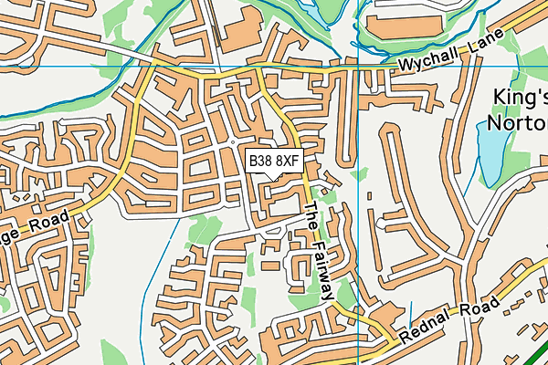 B38 8XF map - OS VectorMap District (Ordnance Survey)