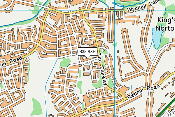 B38 8XH map - OS VectorMap District (Ordnance Survey)