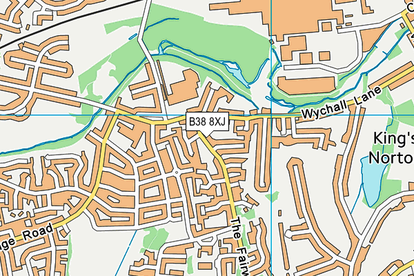 B38 8XJ map - OS VectorMap District (Ordnance Survey)