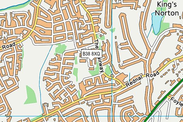 B38 8XQ map - OS VectorMap District (Ordnance Survey)
