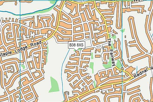 B38 8XS map - OS VectorMap District (Ordnance Survey)