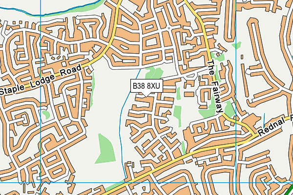 B38 8XU map - OS VectorMap District (Ordnance Survey)
