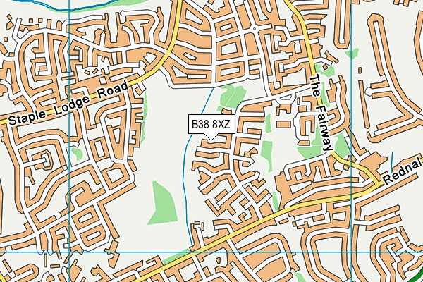 B38 8XZ map - OS VectorMap District (Ordnance Survey)