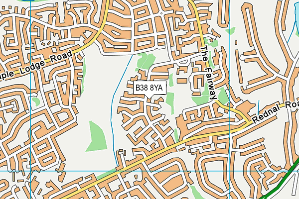 B38 8YA map - OS VectorMap District (Ordnance Survey)